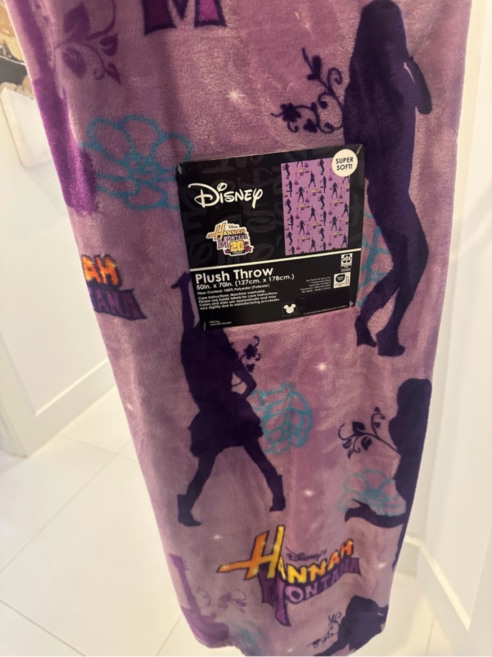 Disney Hannah Montana Purple and Teal Plush Throw
